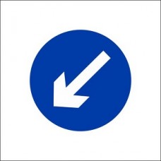 Keep Left Blue Arrow Sign Keep Left Blue Arrow Sign