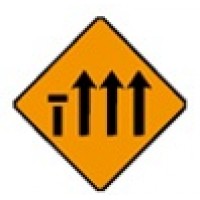 Nearside Lane (Of Four) Closed Sign