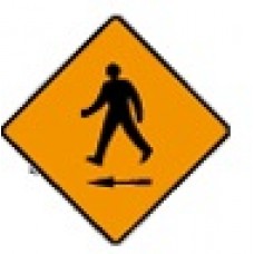 Pedestrians Cross To The Left Sign