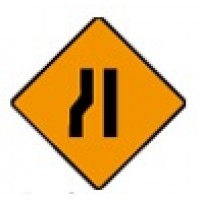 Road Narrows From Left Sign