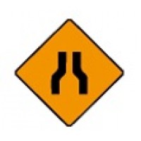 Road Narrows On Both Sides Sign