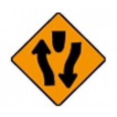 Start Of Central Reserve Or Obstruction Sign