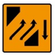 Two Lanes Crossover (Out) Sign