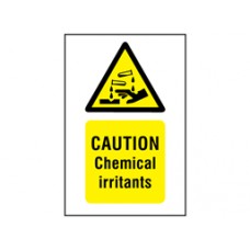 Caution chemical irritants symbol and text safety Sign.