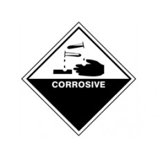 Corrosive hazard warning diamond Label - Pack of 10