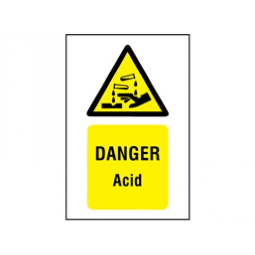 Danger Acid Symbol And Text Safety Sign Chemical Hazard