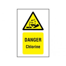 Danger chlorine symbol and text safety Sign.