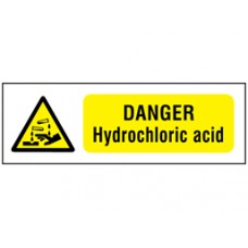 Danger hydrochloric acid safety Sign.