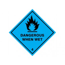 Dangerous when wet 4 hazard warning diamond Label - Pack of 10