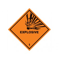 Explosive 1 hazard warning diamond Label - Pack of 10