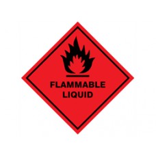 Flammable liquid hazard warning diamond Label - Pack of 10