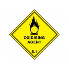 Oxidising agent 5.1 hazard warning diamond Label - Pack of 10