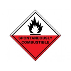 Spontaneously combustible hazard warning diamond Label - Pack of 10