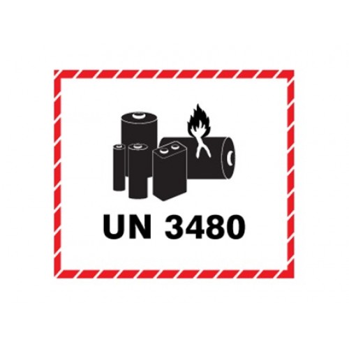 PACK4YA UN3480 Lithium Ion Batterij Waarschuwingsstickers - 50 Stuks 110x120mm Zelfklevend