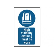 High visibility clothing must be worn symbol and text safety Sign. High visibility clothing must be worn symbol and text safety Sign.