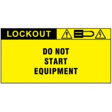 Do not start equipment label - Pack of 5 Labels