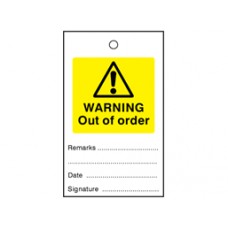 Warning out of order tag - Pack of 10 Tags Warning out of order tag - Pack of 10 Tags