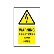 Warning Uninterruptible power supply symbol and text safety Sign.