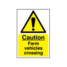 Caution, farm vehicles crossing safety Sign.