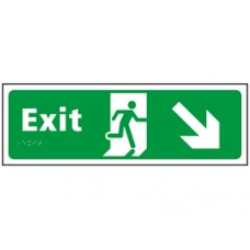Exit, running man, arrow down right Sign. Exit, running man, arrow down right Sign.