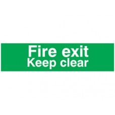 Fire exit Keep clear, mini safety sign.
