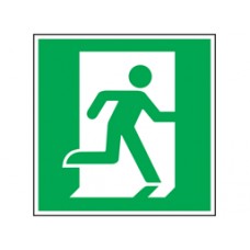 Fire exit symbol safety Sign, facing right.