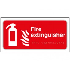 Fire extinguisher text and symbol Sign.