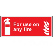 For use on any fire symbol and text safety Sign.
