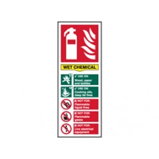 Wet chemical fire extinguisher safety Sign.