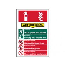 Wet chemical fire extinguisher Sign