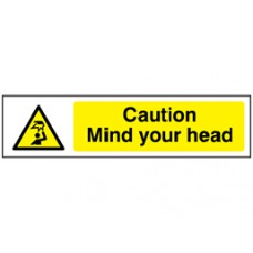 Caution Mind your head, mini safety sign.
