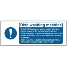 Dish washing machine safety sign/label.