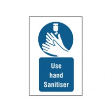 Use hand sanitiser symbol and text safety Sign.