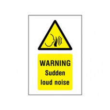 Warning sudden loud noise symbol and text safety Sign.